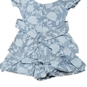 Floral Lace Dress in Light Blue and White